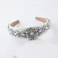 Cerchietto barocco bianco elegante con cristalli scintillanti per feste di nozze - Stile Floreale in Cristallo Bianco (A)