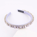Baroque style lilac padded headband with purple gemstones and sparkling rhinestone detail - Purple