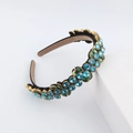 Luxury Baroque style headband with sparkling blue and green crystals on a gold setting - Blue And Green (A)