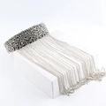 Dettaglio choker barocco nero con lunghe nappe di strass brillanti pendenti - Stile Nappina Pietra Navette Base Nera (A)