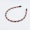 Diadema navideña de moda con pedrería roja, verde y blanca sobre fondo blanco brillante - Estilo Fino Navidad Rojo Verde Blanco (A)