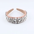 Cerchietto barocco rosa con strass fatti a mano e fodera interna antiscivolo - Stile Cristallo Chiaro Rosa (B)