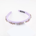 French vintage lavender padded headband with sparkling rhinestones and colorful crystals - Purple Padded Style (A) / Lavender