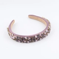 Baroque luxury purple crystal headband with marquise rhinestones and satin finish - Purple Satin Flower Gemstone Style