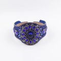 Serre-tête luxueux en velours bleu royal avec strass étincelants et bijoux - Bleu foncé