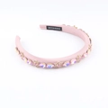 Rosafarbener Strass-Blumenhaarreif mit handgefertigtem Etikett und edlem Kristallbesatz - Rosa