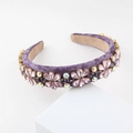 Serre-tête en satin lilas avec strass en cristal et style bohème vintage de luxe - Floral Violet