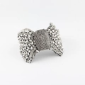 Baroque style bow headband with full sparkling rhinestones on a white background - Silver Style (A)