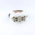 Vintage Baroque wide headband with white sequins, pearls, and rhinestones on white background - White
