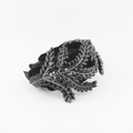Detailed view of Baroque headband with black marquise crystals and fabric base - Black Zircon