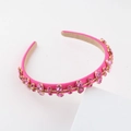 Modischer rosa Strass Barock Haarreif mit funkelnden Kristallen und goldener Metallfassung - Rosa(A)