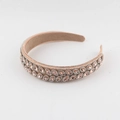 Elegante cerchietto con strass a foglia con cristalli champagne e finitura oro rosa - Stile Champagne (B)