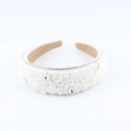 Cerchietto largo barocco con perle bianche e strass scintillanti per uno stile elegante - Stile con Perline Bianco (B)