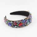 Diadema barroca de terciopelo con cuentas de cristal de colores y motivos geométricos - Estilo Vintage Real Multicolor (5753730160210)
