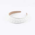 Chic white beaded baroque sponge headband with elegant pearls and sparkling rhinestones - White Beaded Style (B)