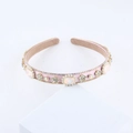Cerchietto in raso rosa bombato con decorazioni in strass di lusso e cristalli colorati - Stile Rosa Morbido (B)