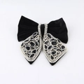 Elegante schwarze Samt-Schleifenohrringe mit Vintage-Wassertropfen und Kristallen - Retro Wassertropfen Anhänger Schwarz Samt Stil (B)