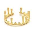 Verstellbarer 14K vergoldeter Kronenring mit unregelmäßigem Lava-Wassertropfen-Design - Offen verstellbar / Gold