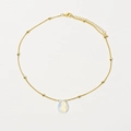 Elegante gouden satellietketting met een druppelvormige opaal edelsteen hanger voor dames - Goud (XL0004-GD)