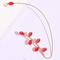 Boucles d'oreilles artisanales en fil d'or 14K avec perles en cristal rouge - Rouge (Seule boucle d'oreille)