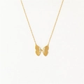 Elegante Schmetterlingskette aus 14K Gold mit Zirkonia-Anhängern für Damen auf weißem Grund - Schmetterling Halskette (XL0048)