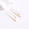 Elegante goldene Tropfenohrringe mit Blatt- und Wassertropfendesign im langen Minimal-Stil - Wassertropfen Stil (ES0227-Waterdrop)