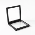Square black PE film jewelry display box with transparent elastic membrane design - Transparent Jewelry Display Box