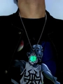 Nordic Viking vintage luminous necklace with glowing green stone pendant for men - Green Light