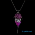 Detail of viking bird skull pendant with luminous purple eyes and nordic runes - Purple Glow Pendant (4#)