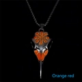 Detailed view of Viking bird skull pendant with glowing red eyes and Nordic runes - Orange Glow Pendant (5#)