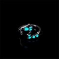 Luminous Halloween adjustable ring featuring cat ears and blue glowing Boo design - Teal Glow