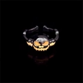 Macro-opname van Halloween pompoen ring met lichtgevende ogen en verstelbare zwarte band - 4# Oranje Licht