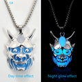 Pendaglio maschera Hannya con effetto fluorescente e confronto giorno e notte - 1# Blu Luminoso