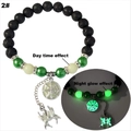 Glow-in-the-dark lava stone spider and web bracelet for Halloween accessory detail - Green Glow (2#)