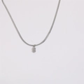 Collana a catena serpente d'argento con ciondolo a numero 8 decorato con zirconi - Numero 8 (Placcato Argento)
