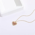 Collar de lujo con colgante de corazón y circón ojo turco dorado para mujer - Estilo Corazón (XL0283-3)