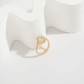 Handmade 14k gold-filled wire wrapped ring featuring a natural rutilated quartz stone - Gold Rutilated Quartz Style (JZ0130-2)