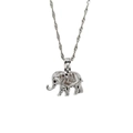 Zilveren olifant hanger ketting met natuurlijke parel en verfijnde watergolf ketting voor dames - Zwarte Zirkonia Olifant Stijl