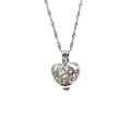 Hol hart kooitje ketting met olifant hanger en natuurlijke parel in zilverkleur - Hart Olifant Stijl