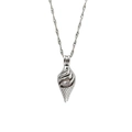Zilveren ijsje hanger ketting met een paarse parel en verfijnde golfvormige ketting - Wulk Stijl