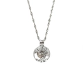 Zilveren levensboom ketting met roze parel hanger en verfijnde golfjes ketting - Ronde Levensboom Stijl