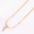 Collana a catena serpente dorata con pendente numero 7 impreziosita da zirconi - Numero 1 (Placcato Oro 14K)