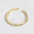 Eleganter vergoldeter offener Ring mit Zirkonia-Inlay für einen luxuriösen Look - Einreihige Runde Zirkonia (JZ0237) - Gold