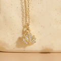 Elegant 14K gold plated necklace featuring a zircon encrusted maple leaf pendant - Maple Leaf (Gold)