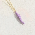 Collier en chaîne dorée avec pendentif lavande à motif d'étoile pour look tendance - Violet