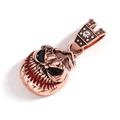 Halloween pompoen schedel hanger met roségouden afwerking en zwart emaille - Alleen Bronzen Hanger (Zonder Ketting)