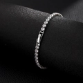 Bracciale tennis argento con zirconi rotondi e chiusura pieghevole di sicurezza - 8 pollici / Argento 8inch