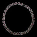 Silberne kubanische Kette im Hip-Hop-Stil mit rosa Steinen und Kristallen für Damen - Silber 18inch (45cm)