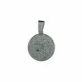 Silver Sagittarius zodiac circle pendant necklace with iced out rhinestones on Cuban chain - Sagittarius (Pendant Only) / Silver