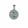 Silver iced out Pisces zodiac pendant with sparkling crystals and dolphin details - Pisces (Pendant Only) / Silver